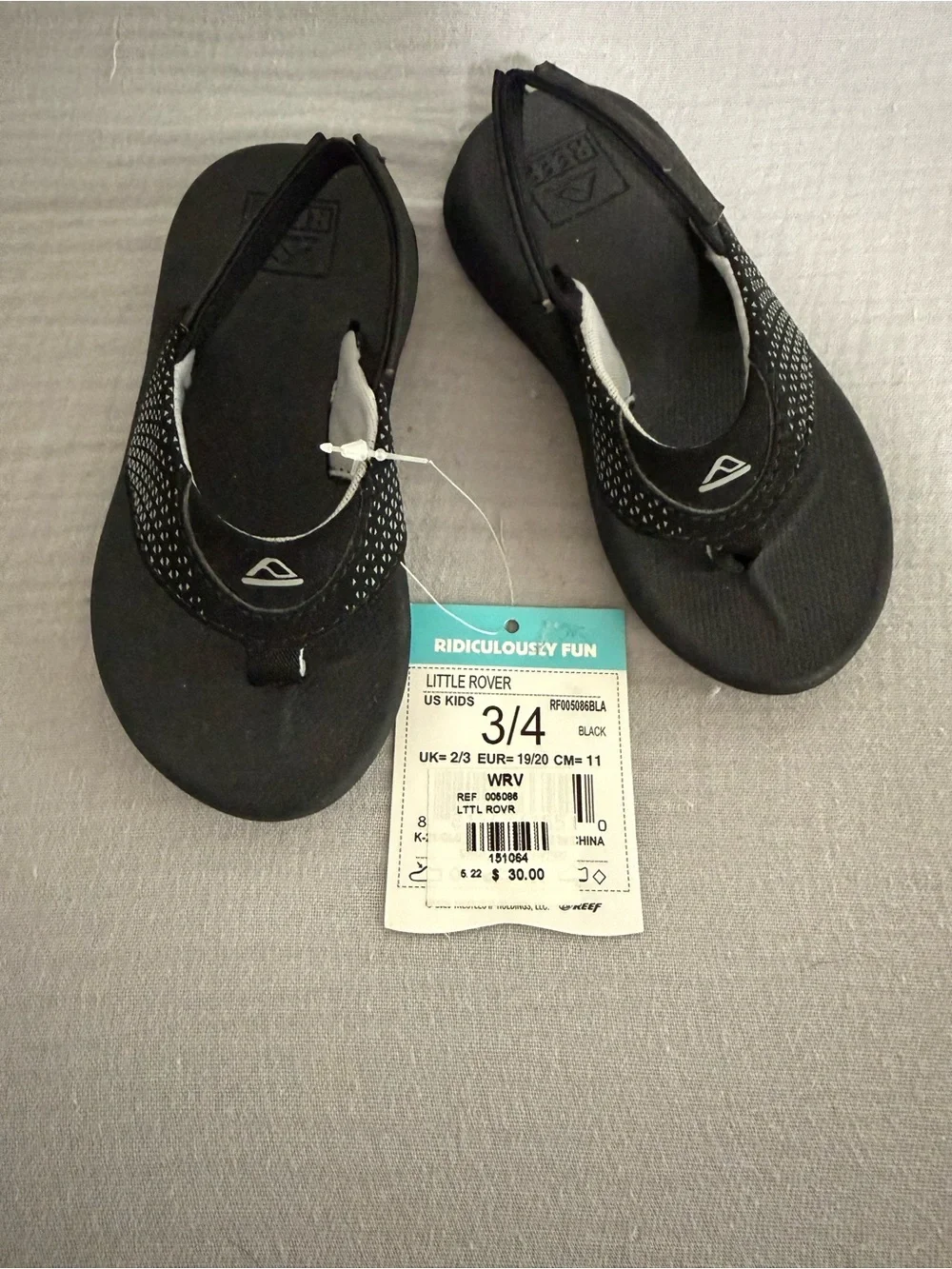 Kids Quicksilver Black Little Rover Flip Flops